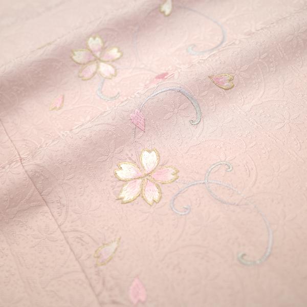 付下げ 袷 着物 金糸 刺繍 薄ピンク 桜 地紋 花更紗調 正絹 付下げ 袷 着物 金糸 刺繍 薄ピンク 桜 地紋 花更紗調 正絹