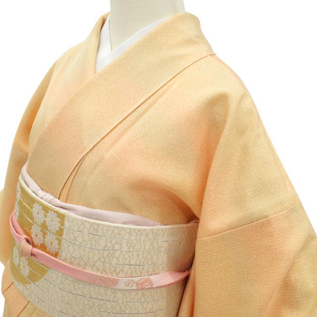紬 袷 着物 与謝の倭文紬 天目染 正絹 絹 オレンジ系 ぼかし 