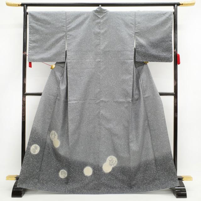 本場大島紬織込 訪問着 着物 カジュアル 引箔大島 グレー ぼかし 本場大島紬織込 訪問着 着物 カジュアル 引箔大島 グレー ぼかし