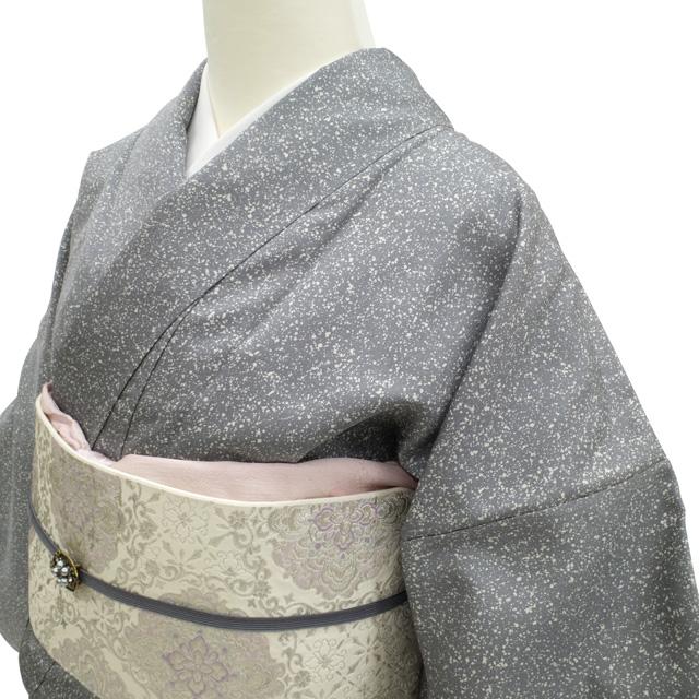 本場大島紬織込 訪問着 着物 カジュアル 引箔大島 グレー ぼかし 本場大島紬織込 訪問着 着物 カジュアル 引箔大島 グレー ぼかし