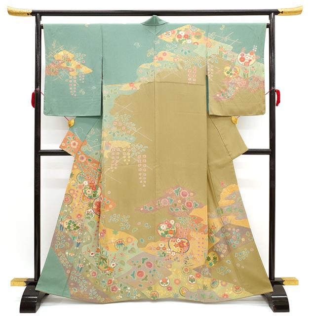 手描き友禅】優しい暖色 豪華八掛 訪問着 - メルカリ｜訪問着・付け下げ