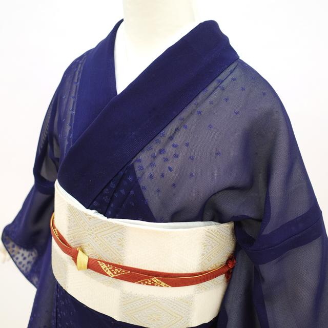 夏物 付下げ 薄物 単衣 着物 紋紗 ネイビー 濃紺 ぼかし 箔 夏物 付下げ 薄物 単衣 着物 紋紗 ネイビー 濃紺 ぼかし 箔