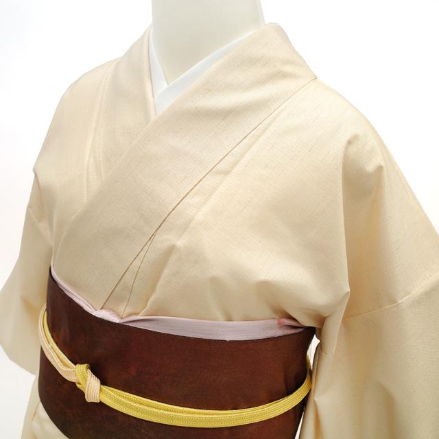 縦節紬 訪問着 袷 着物 正絹 たたき染 ぼかし染 クリーム 縦節紬 訪問着 袷 着物 正絹 たたき染 ぼかし染 クリーム