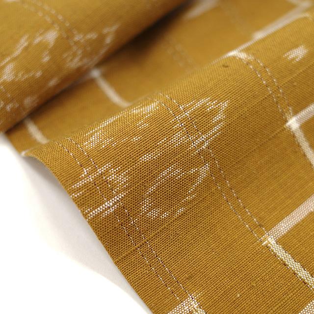 本場琉球かすり 紬 袷 着物 沖縄県 手織り 山吹茶色 琉球絣 本場琉球かすり 紬 袷 着物 沖縄県 手織り 山吹茶色 琉球絣