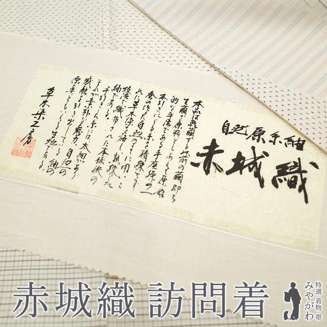 赤城織 袷 訪問着 草木染工房 自然原糸織 正絹 絹 アイボリー モダン柄 新古品 仕立て上がり 身丈158 裄66.5 Ｍサイズ みやがわ sb14255 赤城紬 袷 訪問着 草木染工房 自然原糸織 正絹 絹 アイボリー モダン柄