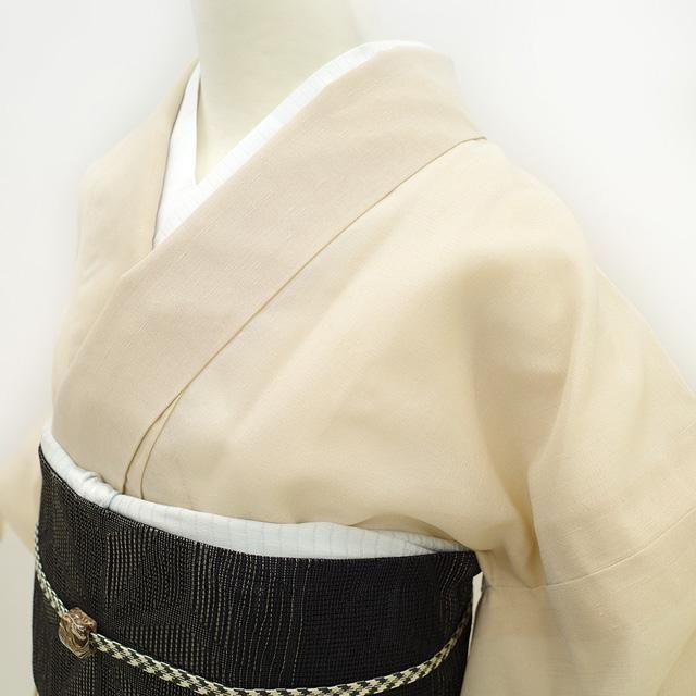 夏物 紗紬 単衣 着物 十日町 織里 粋紗絣 別誂 正絹 生成り色 夏物 紗紬 単衣 着物 十日町 織里 粋紗絣 別誂 正絹 生成り色