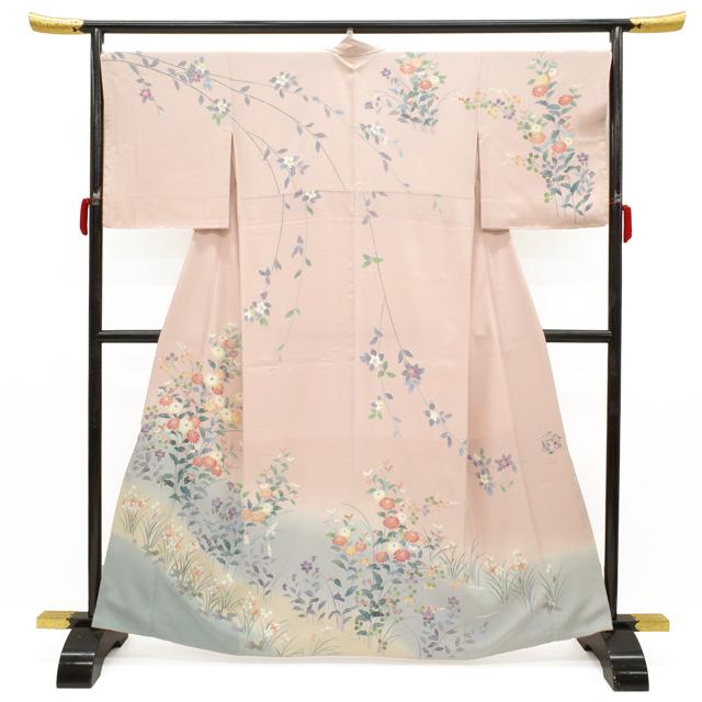 訪問着 リサイクル 着物 袷 正絹 京加賀友禅 林芳夫 手染め 薄 訪問着 リサイクル 着物 袷 正絹 京加賀友禅 林芳夫 手染め 薄