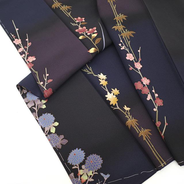 新品□未使用・躾付き・高級正絹友禅・染め分け四季花・風景文様
