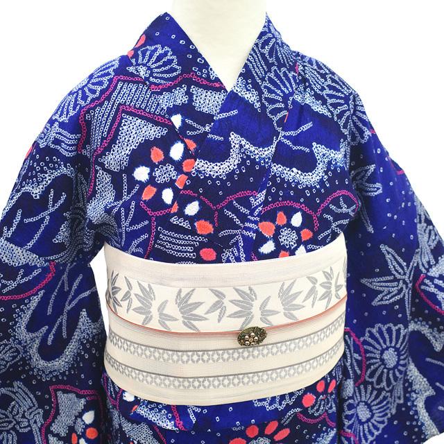 夏物 本場有松鳴海絞り 浴衣 リサイクル ゆかた 絞り 木綿 綿 青 夏物 本場有松鳴海絞り 浴衣 リサイクル ゆかた 絞り 木綿 綿 青