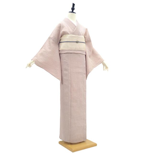 夏物 小千谷ちぢみ 着物 未使用 本麻 麻 高島屋扱い ピンク 夏物 小千谷ちぢみ 着物 未使用 本麻 麻 高島屋扱い ピンク