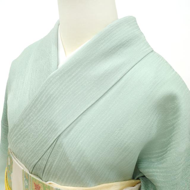 小紋 着物 正絹 袷 手染め 薄青 ぼかし染 蒔糊散らし 地紋 小紋 着物 正絹 袷 手染め 薄青 ぼかし染 蒔糊散らし 地紋