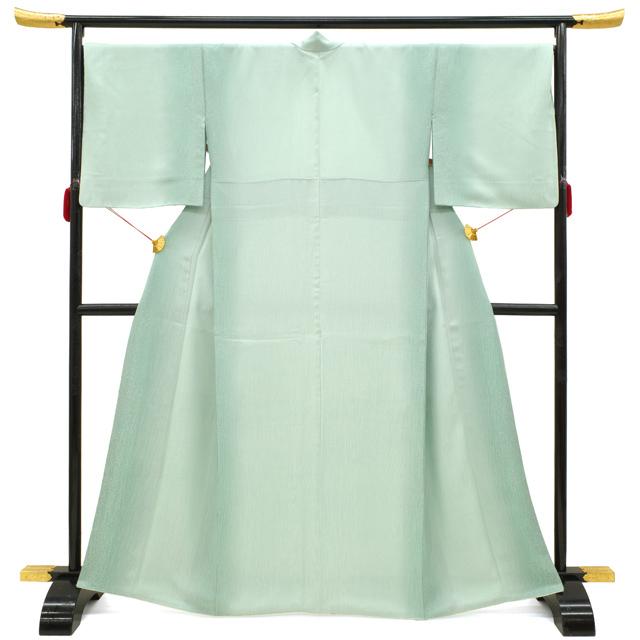 小紋 着物 正絹 袷 手染め 薄青 ぼかし染 蒔糊散らし 地紋 小紋 着物 正絹 袷 手染め 薄青 ぼかし染 蒔糊散らし 地紋