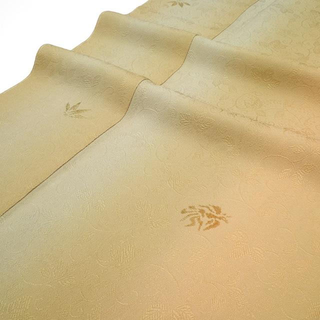 小紋 着物 正絹 袷 一刀彫 オレンジベージュ × 青磁鼠色 ぼかし 小紋 着物 正絹 袷 一刀彫 オレンジベージュ × 青磁鼠色 ぼかし