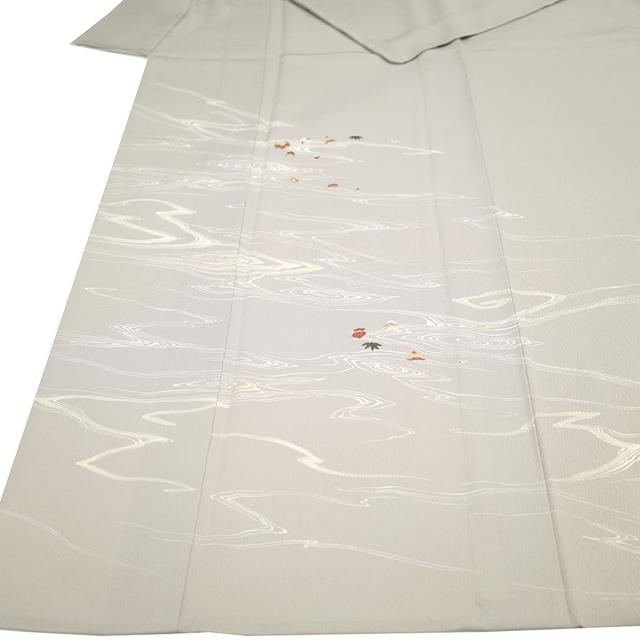 訪問着 単衣 着物 未使用 正絹 春 秋 フォーマル 手刺繍 流水 訪問着 単衣 着物 未使用 正絹 春 秋 フォーマル 手刺繍 流水