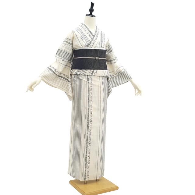 本塩沢 単衣 着物 未使用 正絹 本場塩沢 春 秋 オフホワイト 本塩沢 単衣 着物 未使用 正絹 本場塩沢 春 秋 オフホワイト