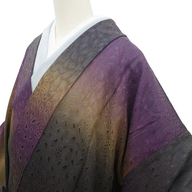 道中着 コート 未使用 単衣 紋紗 正絹 草花 春 夏 秋 新古品 仕立て