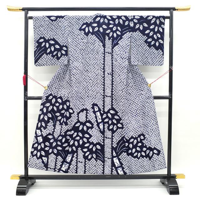 夏物 本場有松鳴海絞り 浴衣 リサイクル 有松 ゆかた 絞り 木綿