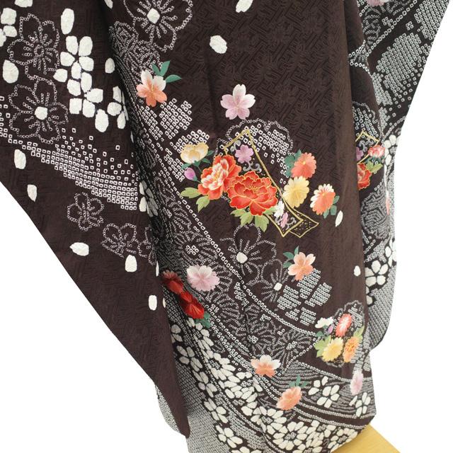 振袖 着物 リサイクル 正絹 成人式 フォーマル 金駒刺繍 刺繍 絞り