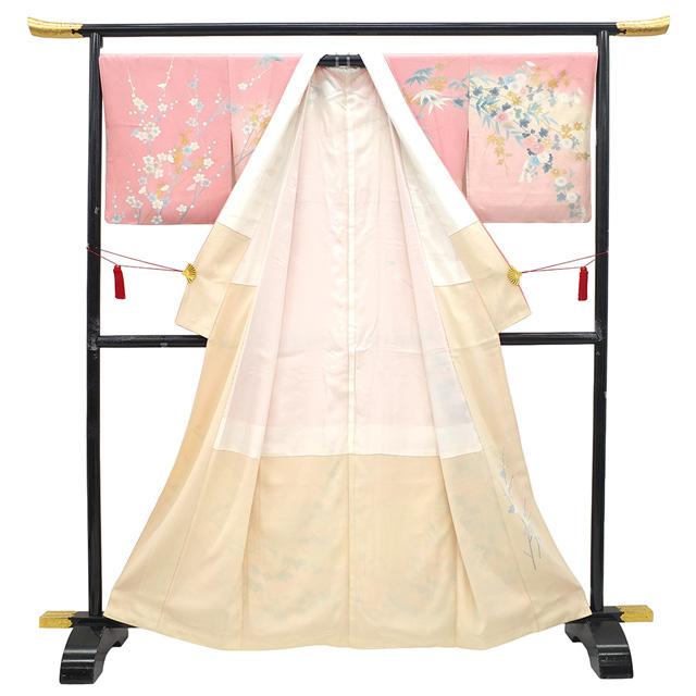 訪問着 着物 フォーマル 未使用 正絹 袷 手描き友禅 作家物 ピンク 菊 新古品 仕立て上がり 身丈164 裄丈70 Ｌサイズ みやがわ sb16891 訪問着 着物 フォーマル 未使用 正絹 袷 手描き友禅 作家物 ピンク 菊