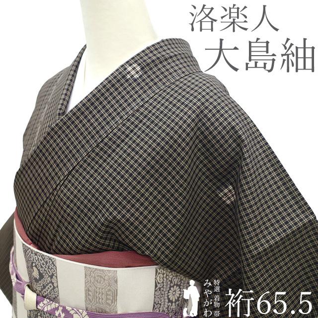 本場大島紬 着物 未使用 正絹 大島紬 洛楽人 工房 蓄光技法