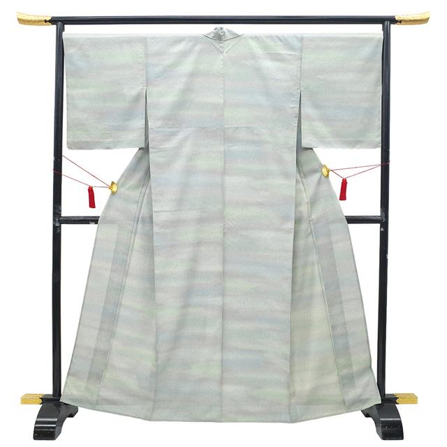 夏物 夏牛首 本場牛首紬 白山工房 単衣 着物 未使用 正絹 作家物 薄青