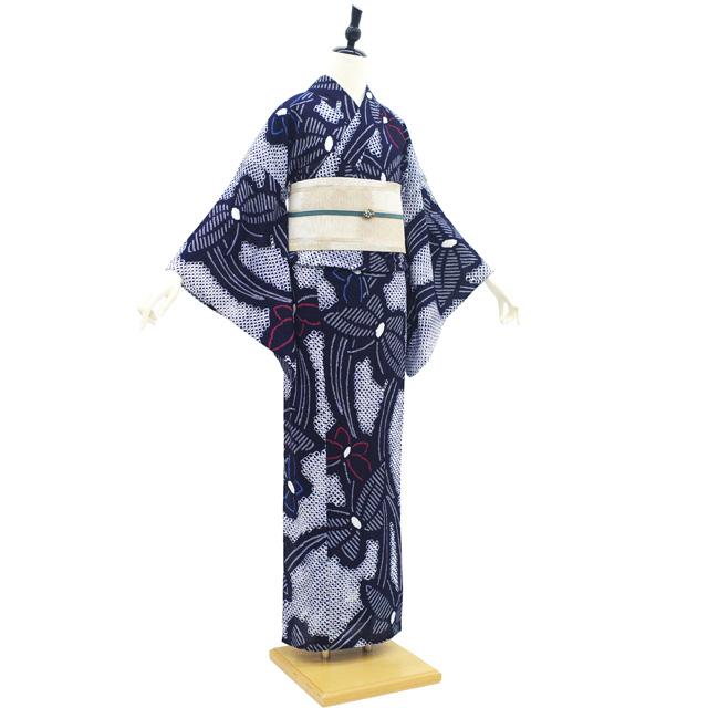 夏物 本場有松鳴海絞り 浴衣 リサイクル 有松 ゆかた 絞り 木綿 綿