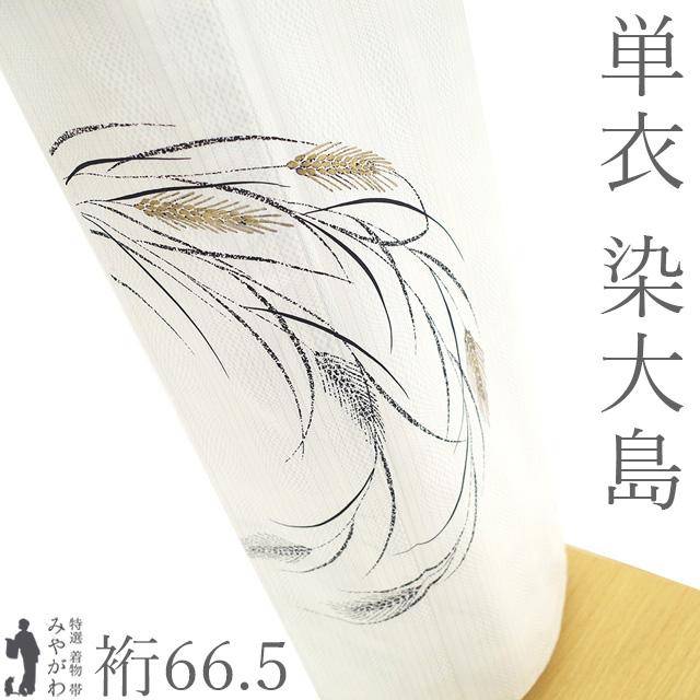 本場大島紬 訪問着 単衣 着物 未使用 正絹 春 秋 大島紬 染大島 白 麦 新古品 仕立て上がり 身丈161 裄丈66.5 Ｍサイズ みやがわ sb17257 本場大島紬 訪問着 単衣 着物 未使用 正絹 春 秋 大島紬 染大島 白 麦