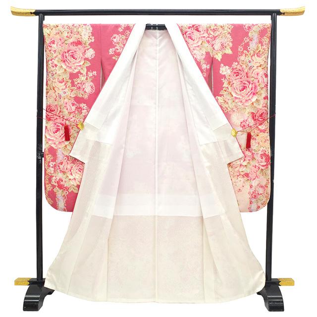 振袖 LIZ LISA リズリサ 着物 未使用 成人式 正絹 ローズピンク 薔薇 