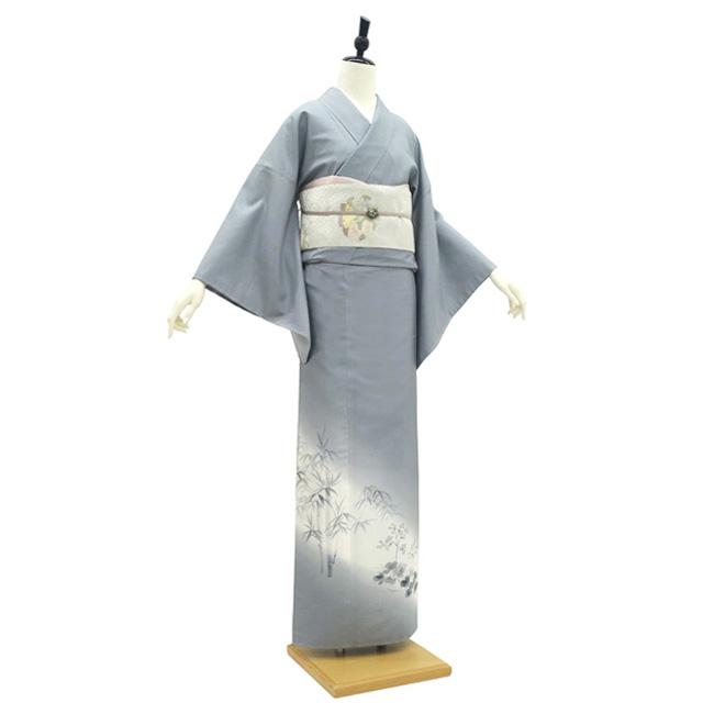 加賀友禅 白山紬 訪問着 着物 作家物 鶴見保次 作 リサイクル 正絹 