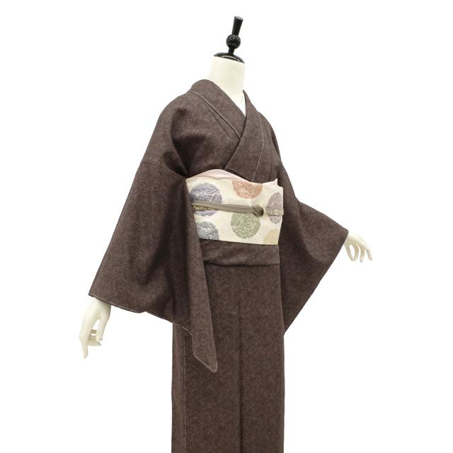 レディース 織りの色無地（芝草のような）裄66 正絹美品