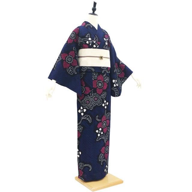 有松 浴衣 本場有松鳴海絞り 夏物 リサイクル ゆかた 絞り 木綿 綿 黒