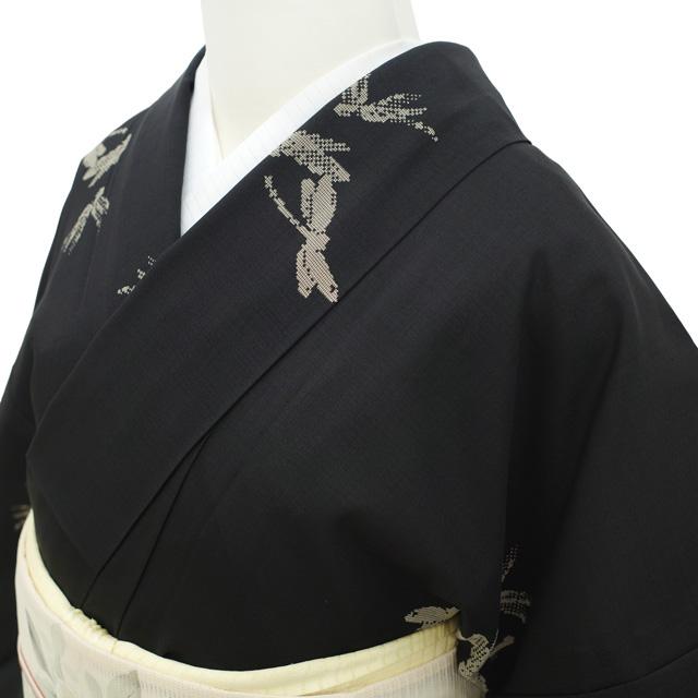 夏物 本場大島紬 夏大島 着物 正絹 大島紬 単衣 黒 トンボ 証紙付き