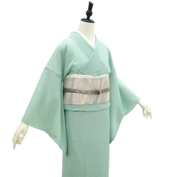 夏物 色無地 単衣 着物 未使用 夏着物 五泉 変わり絽 ミントグリーン 