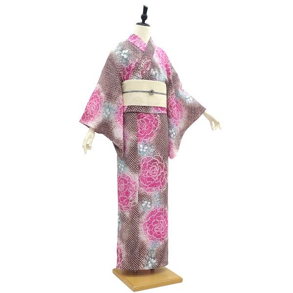有松 浴衣 本場有松鳴海絞り 夏物 未使用 ゆかた 絞り 木綿 綿 バラ 蝶
