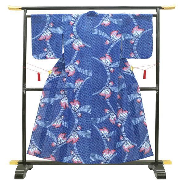 超美品　有松絞り　総絞り　本染浴衣　着物　夏物　154裄66.5 濃紺　赤　菊 レディース 美品 有松絞り 総絞り 本染浴衣 着物 夏物 154裄65 濃紺