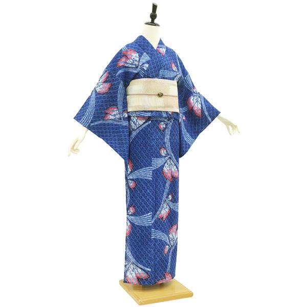 有松 浴衣 本場有松鳴海絞り 夏物 リサイクル ゆかた 絞り 木綿 綿 青
