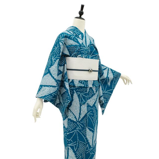 有松 浴衣 本場有松鳴海絞り 夏物 未使用 ゆかた 木綿 藍色 蝶々 花