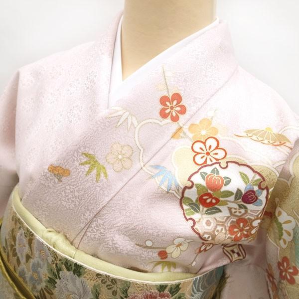 訪問着 着物 金駒刺繍 金彩加工 ピンク 緑 紫 松竹梅 宝尽くし 極上 訪問着 着物 金駒刺繍 金彩加工 ピンク 緑 紫 松竹梅 宝尽くし 極上