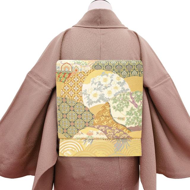 袋帯 西陣 京藝 正絹 金 引箔地 多彩 古典柄 青海波 桐竹鳳凰 麒麟