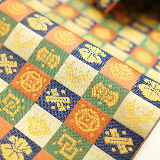 専用帯5900 5714 二点セット ●高級 正絹 駒刺繍 袋帯 開き 名古屋帯 京袋帯 京都 西陣 川島織物 全通 正絹 蓮菜帯 石畳宝文