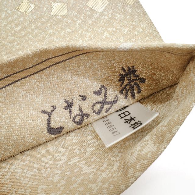袋帯 正絹 京都 西陣 となみ織物 里お紹巴 白ベージュ 丸文 箔 袋帯 正絹 京都 西陣 となみ織物 里お紹巴 白ベージュ 丸文 箔