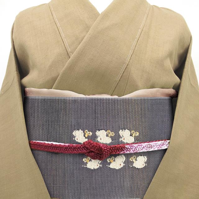 名古屋帯 未使用 しょうざん 京都 正絹 九寸 灰紫 グレー ぼかし 名古屋帯 未使用 しょうざん 京都 正絹 九寸 灰紫 グレー ぼかし