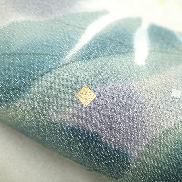 袋帯 未使用 正絹 堀省平 作家物 金彩友禅 伝統工芸士 染め帯 銀 袋帯 未使用 正絹 堀省平 作家物 金彩友禅 伝統工芸士 染め帯 銀