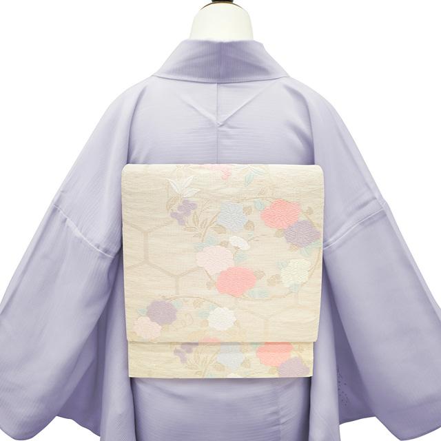 夏物 袋帯 リサイクル フォーマル 絽 正絹 金糸 ラメ糸 白 夏物 袋帯 リサイクル フォーマル 絽 正絹 金糸 ラメ糸 白