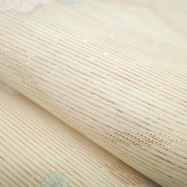 夏物 袋帯 リサイクル フォーマル 絽 正絹 金糸 ラメ糸 白 夏物 袋帯 リサイクル フォーマル 絽 正絹 金糸 ラメ糸 白