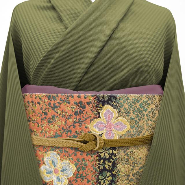 袋帯 京都 西陣 となみ織物 となみ帯 正絹 はくば錦 黒地 花菱 袋帯 京都 西陣 となみ織物 となみ帯 正絹 はくば錦 黒地 花菱