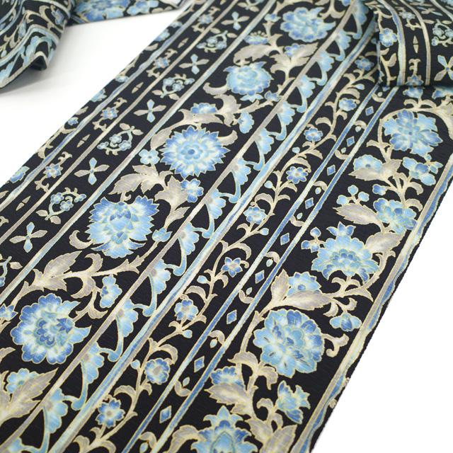 本場筑前博多織　三本献上　渋緑　正絹八寸名古屋帯　カジュアル　a336 本場筑前博多織 三本献上 渋緑 正絹八寸名古屋帯 カジュアル a336