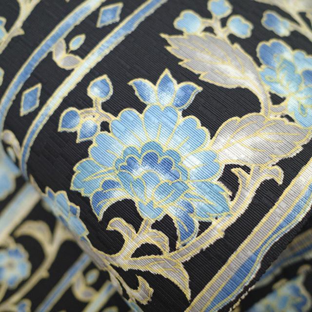 名古屋帯 リサイクル 本場筑前博多織 岡重 正絹 八寸 博多織 全