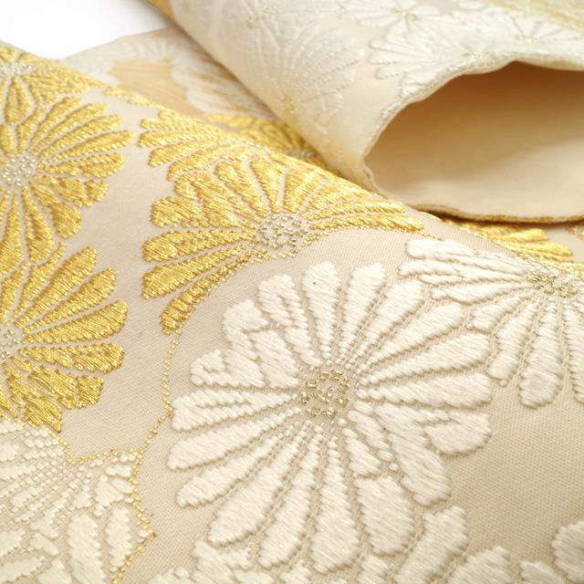 山口美術織物 袋帯 リサイクル フォーマル 正絹 唐織 雲取松菊