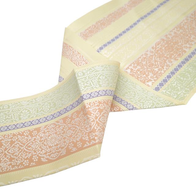 名古屋帯 未使用 本場筑前博多織 井上絹織 正絹 八寸 クリーム